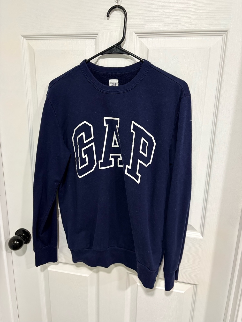 GAP Navy Crewneck with White Outlined Logo